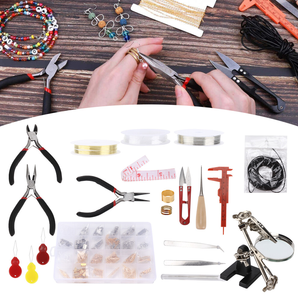 Jewelry Making Set With Pliers & Rings Â Diy Beaded Necklace & Accessories 4091363436144