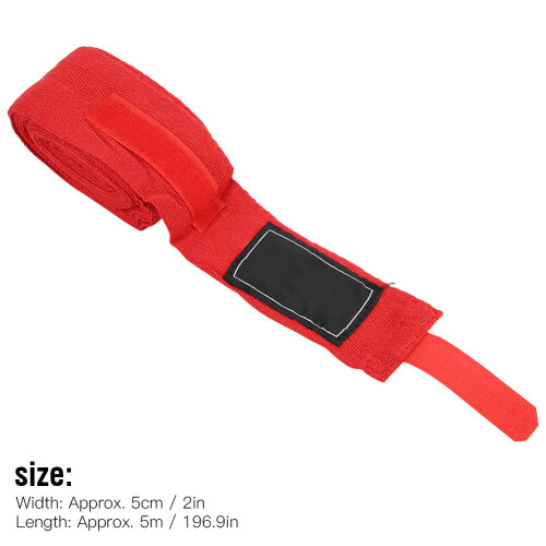 2PCS 5M Cotton Boxing Hand Wraps for Training, Red, Blue, Black 2