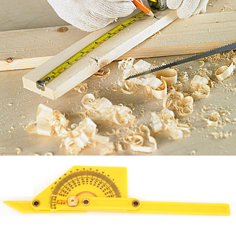 Plastic Angle Ruler With 180 Degree Pointer For Carpentry Woodworking Tools 4401363436721