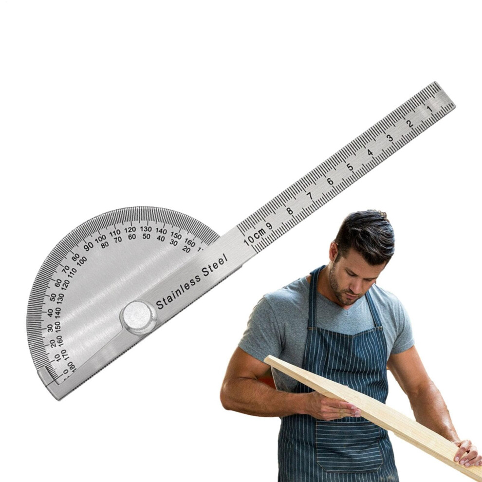 Angle Finder Stainless Steel 180 Degrees Gauge Protractor For Woodworking Ruler And Construction Tool 10Cm Solid 9105992313556
