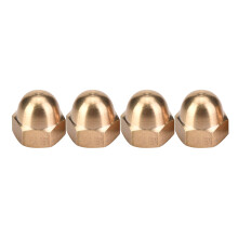 M12 Brass Chrome Finish Acorn Nut Set 5pcs Dome Head Cap Hex Fasteners Durable