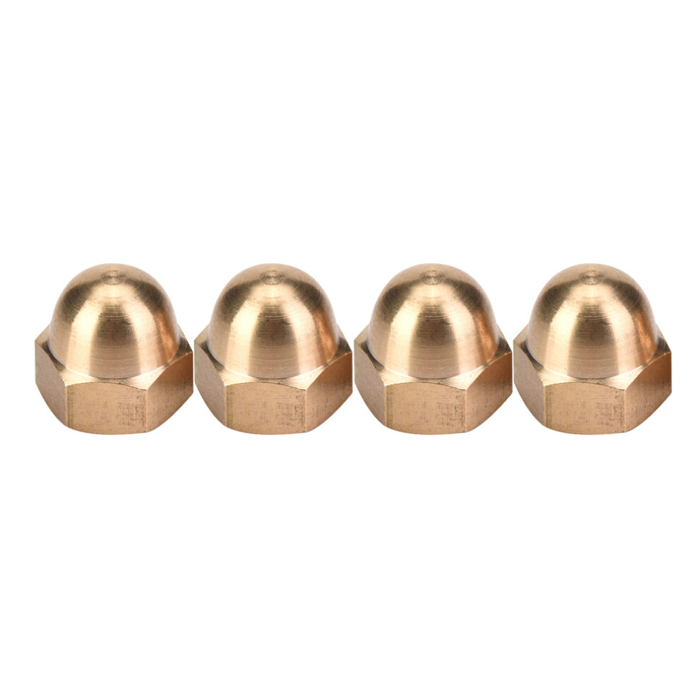 M12 Brass Chrome Finish Acorn Nut Set 5Pcs Dome Head Cap Hex Fasteners Durable 4901363441348