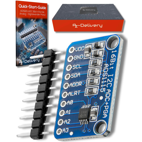 ADS1115 ADC 16Bit 4Channel I2C Module For Arduino And Raspberry Pi Includes EBook
