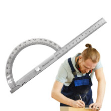 Protractor for Woodworking Stainless Steel 180Degree Angle Measure Tool Woodworking Ruler 15 Cm