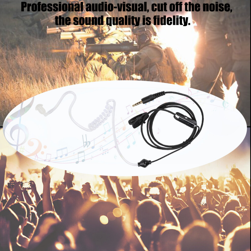3.5Mm Earphone Earpiece In Ear Headset For Walkie Talkie Clip Black 8151363443095