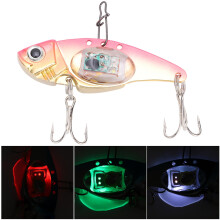 Underwater LED Fish Lure Pink 3D Bait, 80mm, 4 Colors