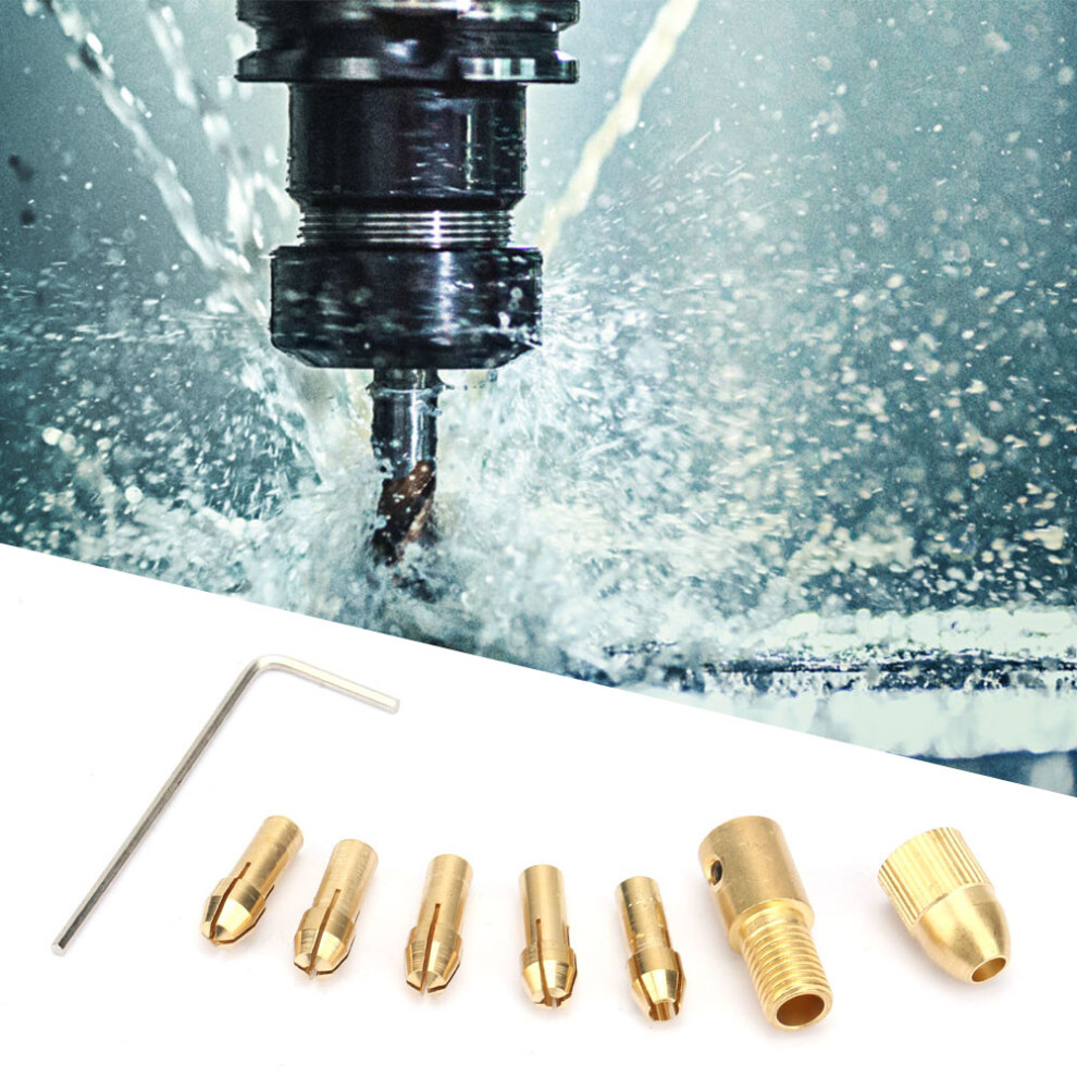 7 Pcs Micro Twist Drill Chuck Adapter With 0.5-3Mm Collets For Electric Drills 9311363443474