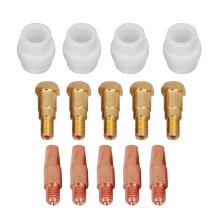 14-teiliges MIG-Kontaktspitzen- und Gasdiffusor-Set für Binzel 24KD Schweißbrenner, 0,8 mm