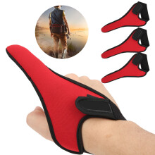 3Pcs Red Anti-Slip Single Finger Fishing Gloves, Breathable &amp; Quick-Dry
