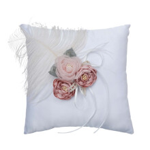 Romantic Wedding Ring Cushion 20x20cm White Ring Bearer Pillow Ring Holder Cushion