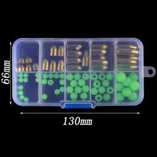Fishing Sinkers Kit T0048 75PCS Brass Weights with 5 Sizes & Luminous Beads