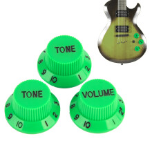 3 Stück St Sq Gitarrenknöpfe Grün 6mm 25,5mm 18mm