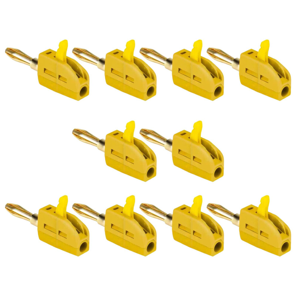 Banana Plugs 32A Current, 10 Pcs Solderless Quickconnect Daily Use Goldplated Brass Contacts 9105992314850