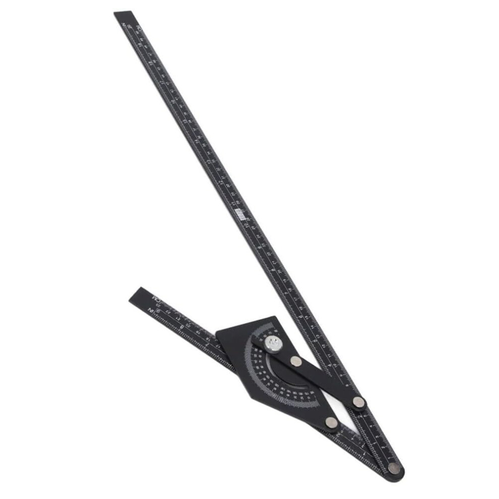 Aluminum Alloy Multiangle Measuring Ruler 0180 Degree Angle Protractor With Length Scale For Woodworking Carpentry 9105992314881