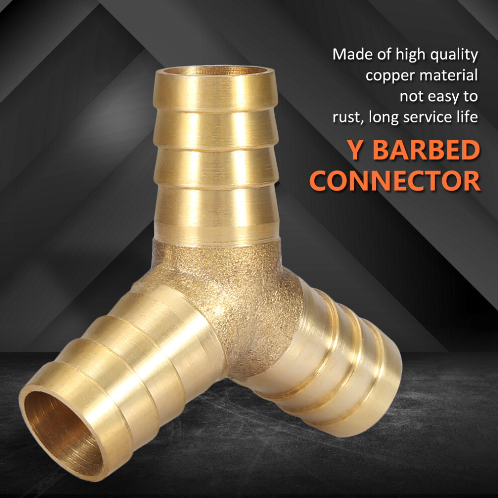 3-Way Brass Y Hose Barbed Joiner Fitting For Air Water Gas Od 14Mm 1Pcs 8471363447368