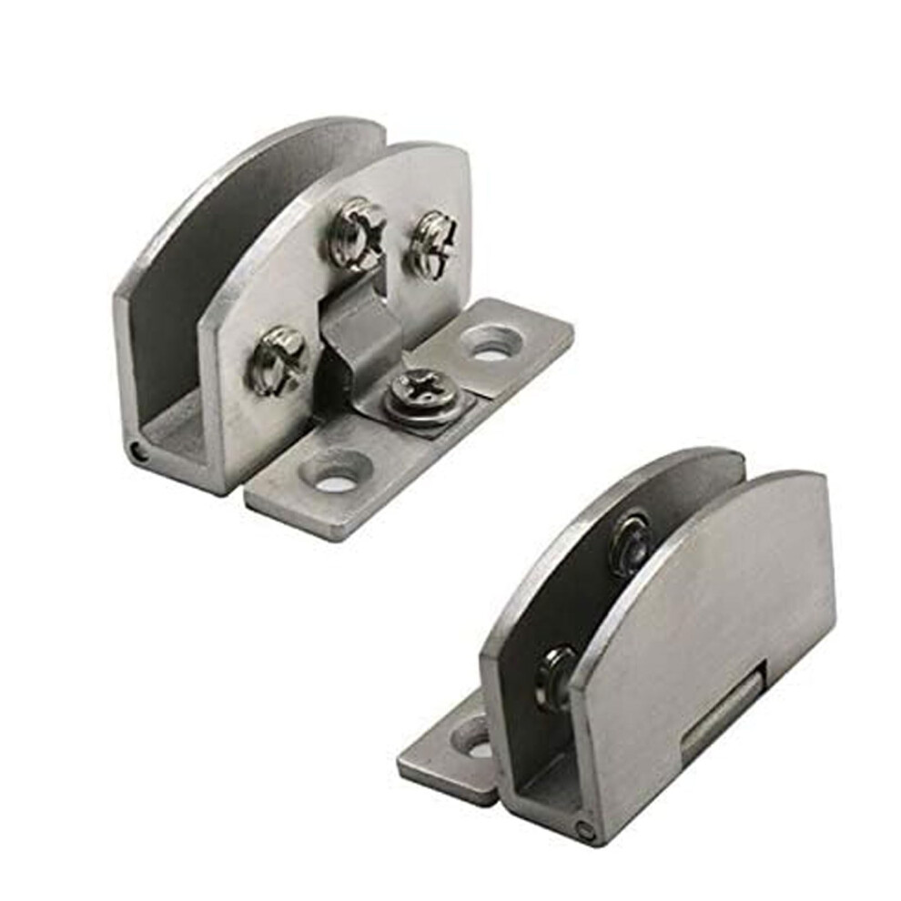 Glass Door Hinge 2Pack Stainless Steel No Drilling Clamp Heavyduty Zinc Alloy For Glass Doors And Wine Cabinets 9105992315079