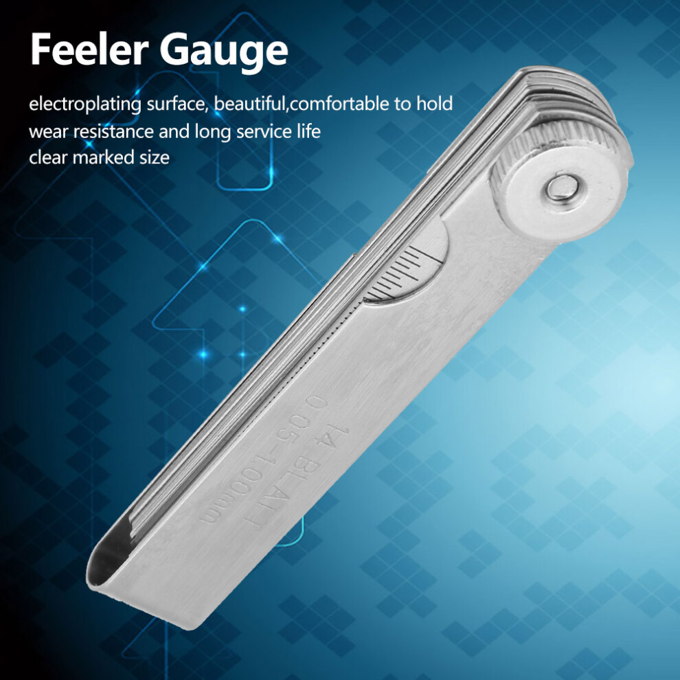 Compact 75Mm Stainless Steel Feeler Gauge Ruler 0.05-1.00Mm Measurements 4941363452241