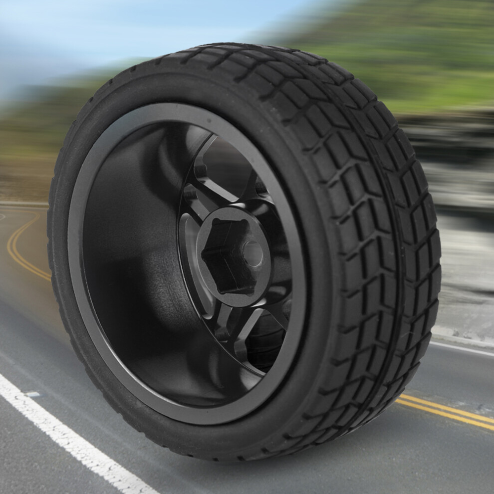 2Pcs 1/10 Scale Rc Truck Rubber Tire Wheels For On Road Cars Blue 3661363452171