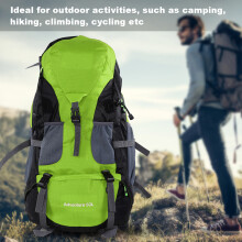 Outdoor 50L Green Waterproof Backpack for Travel & Hiking
