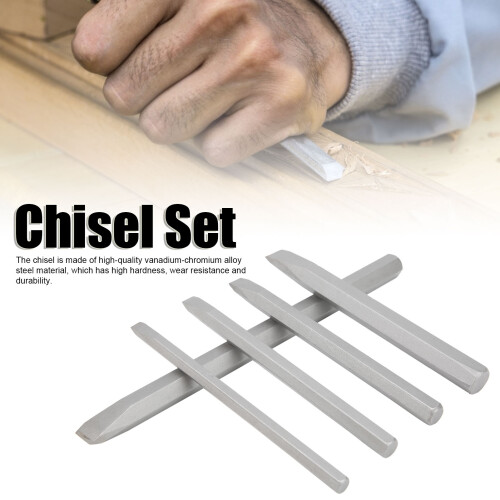 5Pcs Alloy Steel Chisel Set - Various Sizes, Straight Shank 2