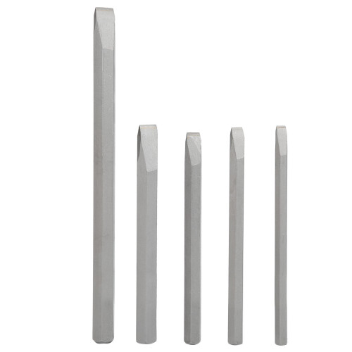 5Pcs Alloy Steel Chisel Set - Various Sizes, Straight Shank 1