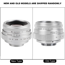 35 mm F1.6 CCTV C-Mount-Objektiv, 37 mm Filter, Silber