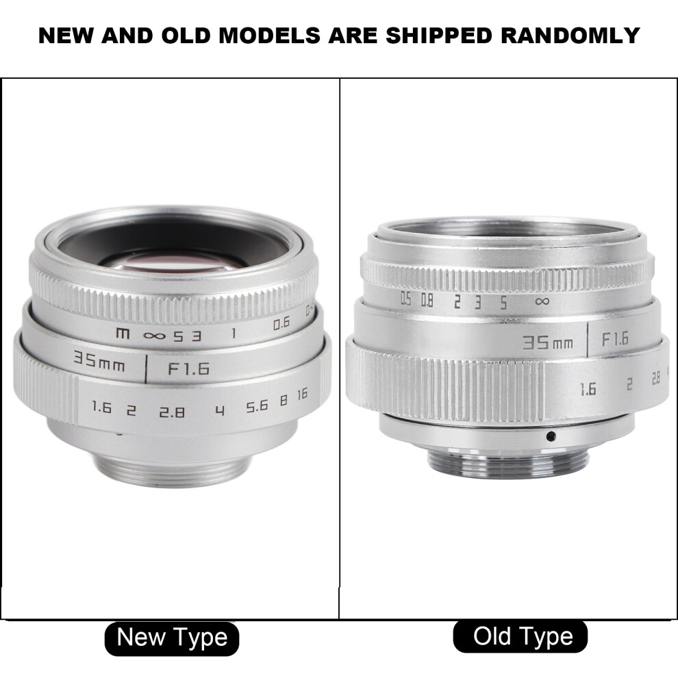 35Mm F1.6 Cctv C Mount Large Aperture Lens For Nex M4/3 Fx Silver 7641363447748