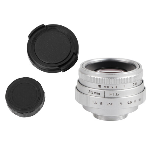 35 mm F1.6 CCTV C-Mount-Objektiv, 37 mm Filter, Silber 1