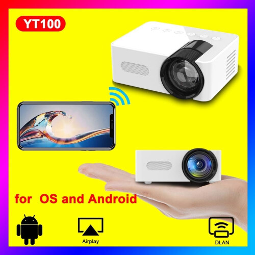 White Mini Home Theater Projector Portable Wireless Projector For Phone Multi Function Easy To Use 1