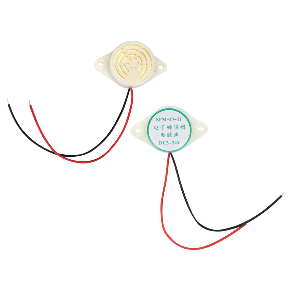 5Pcs Dc 3-24V 95Db Active Buzzer Alarms With Wire Lead Continuous Beep Sfm-27 4971363455379