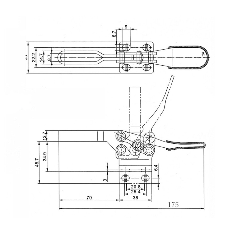 Quick Release Horizontal Toggle Clamp Sus304, 280Kg Holding Capacity 4091363454452