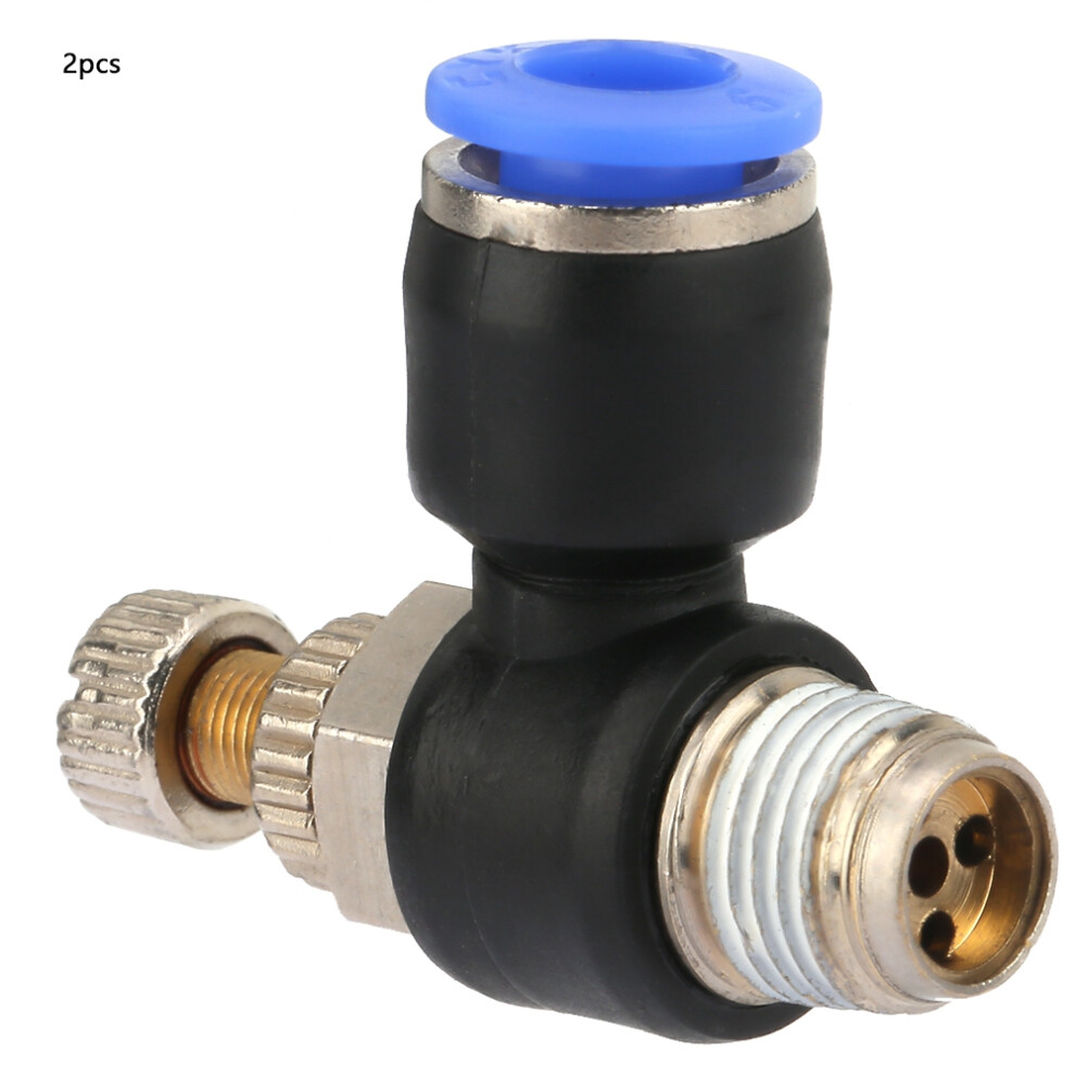 2Pcs Pneumatic Air Pipe Regulator Valve Flow Speed Controller Sl6-01 7901363456110