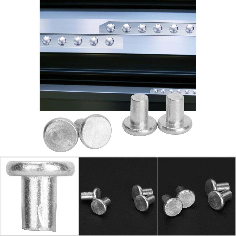 100Pcs M4 Flat Head Aluminum Rivets Solid Rivet Set For Easy Fastening 4621363455397