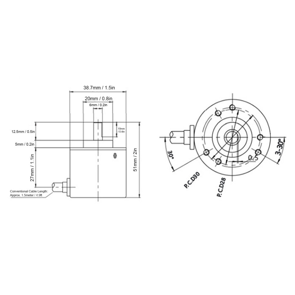 Industrial Automation Ab 2-Phase Encoder 6Mm/8Mm Rpm Dc5-24V 4101363457015