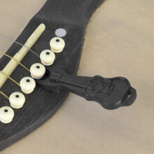 Stegpin-Auszieher aus Plastik für Akustikgitarre - Saitenkegel-Entferner-Werkzeug Schwarz