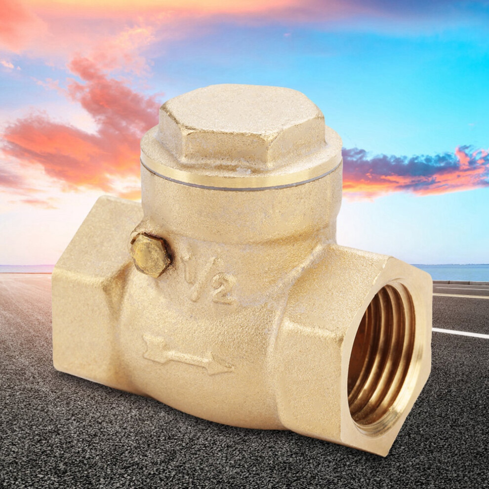 Brass Check Valve Dn15 Female Thread Swing Check Valve High Flow Golden 5071363457713