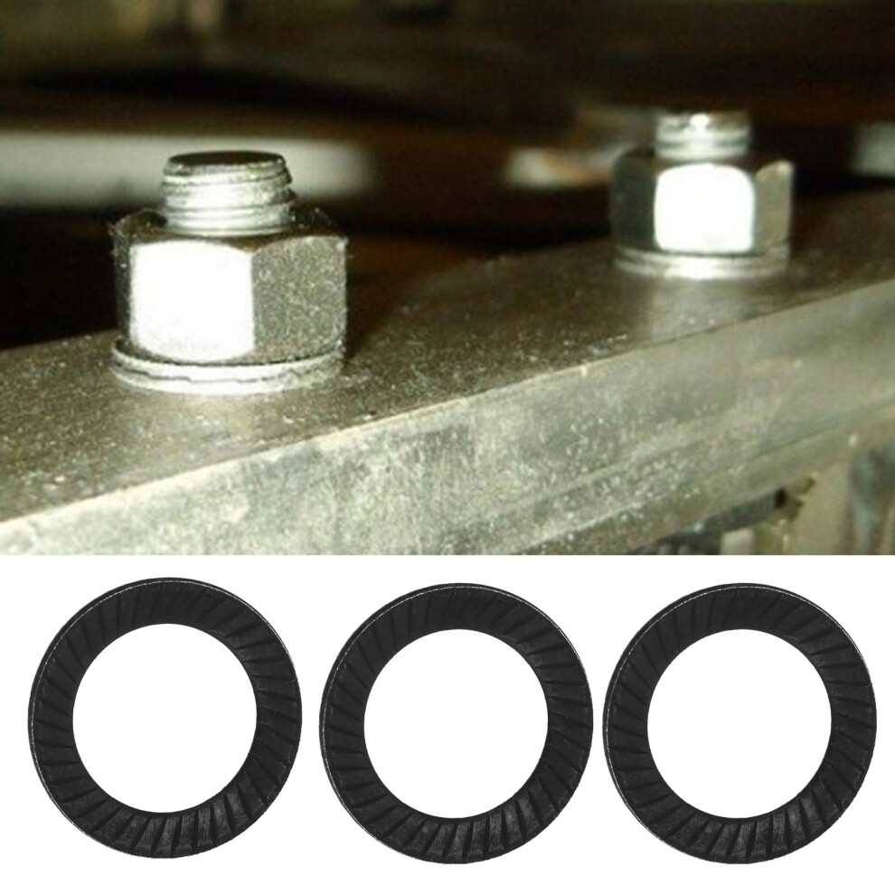 10Pcs M12 Steel Ribbed Lock Washers Non-Slip With Double-Sided Ridges 8711363456558