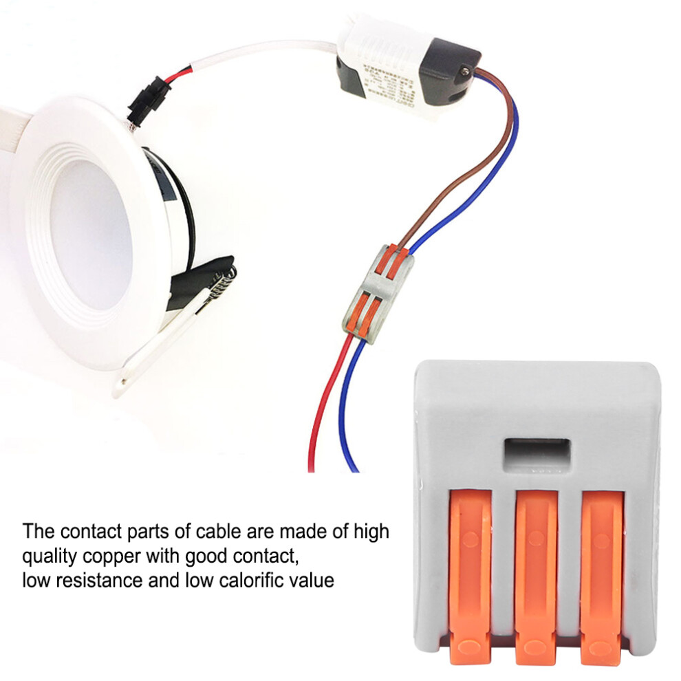 100Pcs Pct-213 Wiring Connector 3 Port Terminal Adapter Block For Easy Wiring 4671363459277