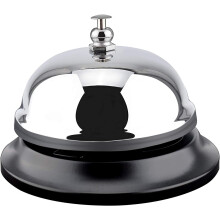 Sino de mesa alto e nítido, sino de balcão de restaurante em aço inoxidável com design durável e portátil, som claro e atraente para diversas