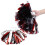 Cheer Pom Poms PET, 1 Paar, Einheitsgröße, Silber+Rot 1