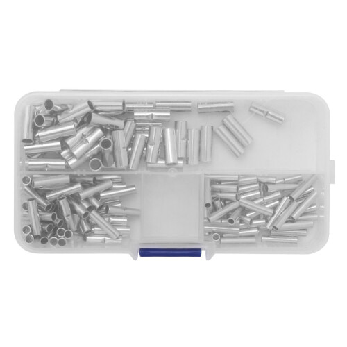 Wire Terminal Kit: 150pc Non-Insulated Butt Splice Connectors