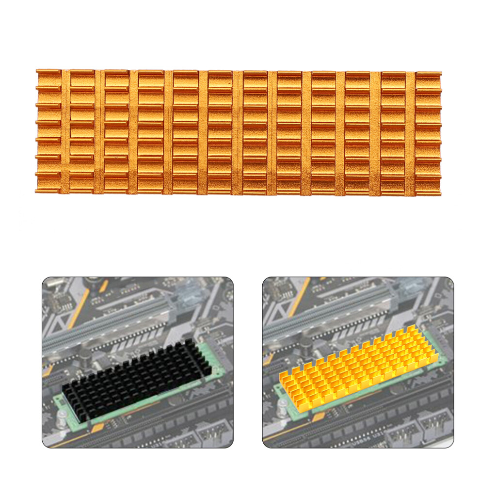 M.2 Ssd 2280 Pcie Heat Sink Cooler 70X22x6mm For Desktop Systems Gold 4301363460309
