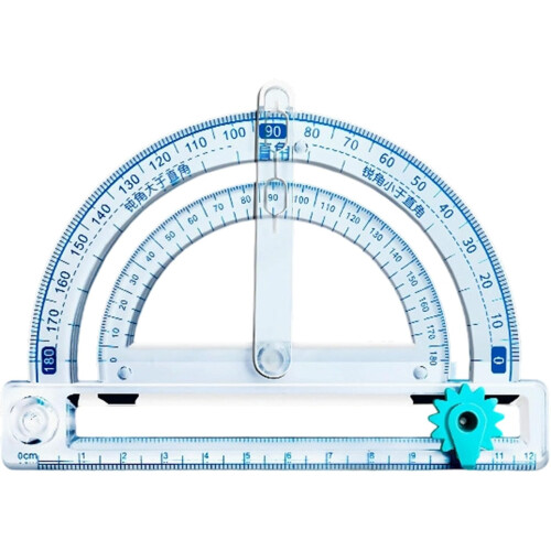 Multipurpose 4In1 Protractor With Adjustable Round Ruler For Engineering Students Drafting Geometry Tool 1