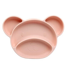 Piatto con ventosa in silicone atossico, stazione per l'alimentazione del bambino dai colori vivaci, infrangibile, elegante design ad arco per una