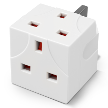 2 Way 3 Pin Plug Adapter, 13A Power Splitter