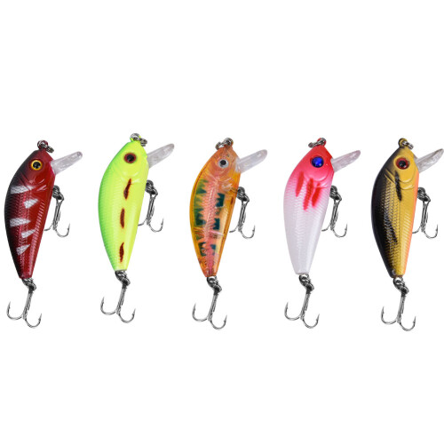 5 Stück 5 cm Mini-Minnow-Köder, langsam schwimmend, Farbe: Wie im Bild 1
