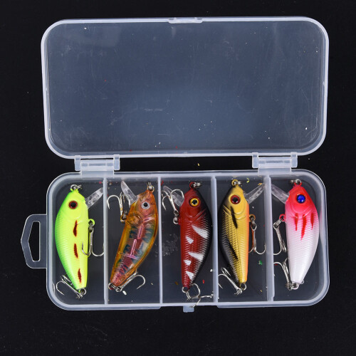 5 Stück 5 cm Mini-Minnow-Köder, langsam schwimmend, Farbe: Wie im Bild 2