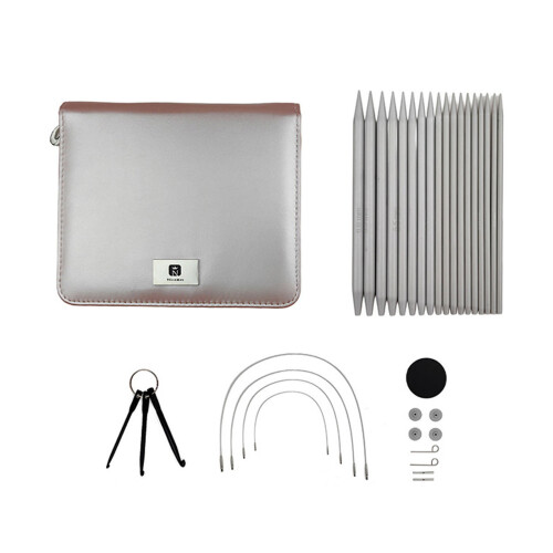 Interchangeable Circular Knitting Needle Set with Case and