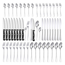 Set de tacâmuri cu design ergonomic, tacâmuri din oțel inoxidabil fără BPA, tacâmuri din argint fără plumb, rezistente la mașina de spălat