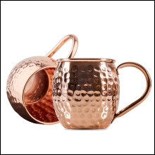 Moscow Mule-Meisterstück, 20-Unzen-Kupferbecher, Griffdesign aus goldfarbenem Messing für optimalen Tragekomfort, perfekt für Moscow Mules oder